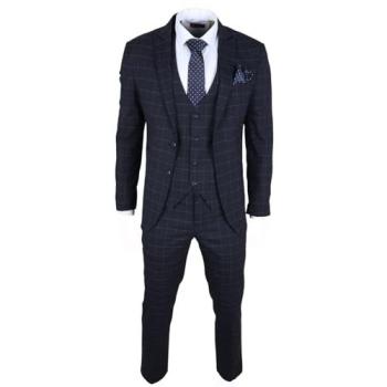 Navy Structured Check Suit – TruClothing IM3, 52R