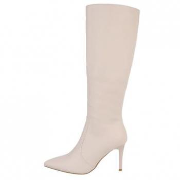 Damen High-Heel Stiefel in Beige von Ital-Design