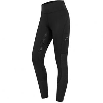 Leggings de mujer Waldhausen Hanna Mesh, alto talle, color negro, talla 34
