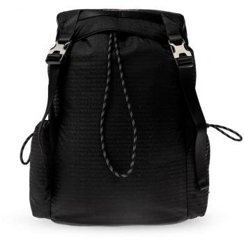 Emporio Armani, Backpacks, male, Black, Size: ONE SIZE Nylon Jacquard Black Backpack with Logo