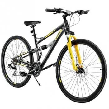 VEVOR VTT 73 cm Adultes – Suspension Complète, 24 Vitesses, Freins à Disques Doubles