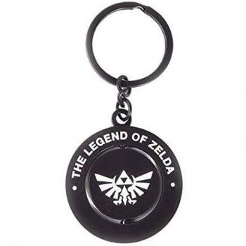 Schwarzer und weißer Zelda Schlüsselanhänger aus Metall