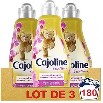 CAJOLINE Adoucissant Concentré Orchidées Sauvages et Bois de Santal, 180 Lavages