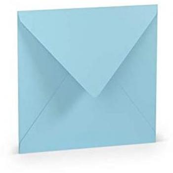 Einzelbriefumschlag Paperado – 16,4 × 16,4 cm – Nassklebung, Seidenfutter (Aqua)