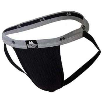 MM Jockstrap 1 Tiefschutzhose mit Taillband – schwarz‑grau, Gr. M