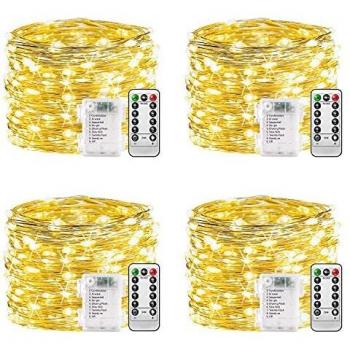 Copper Wire Fairy Lights with 8 Modes Remote Control Timer and Waterproof String Lights for Christmas Decoration (Indoor/Outdoor Use)