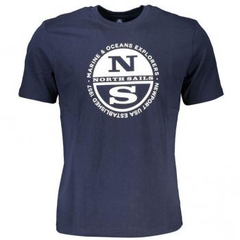 Classic Logo Print Blue Cotton T-Shirt