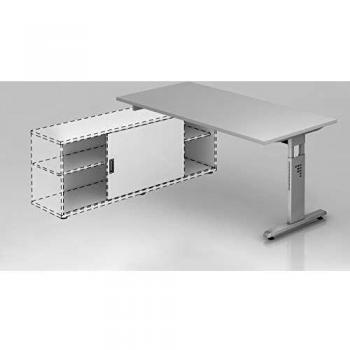 Kaiserkraft FINO -Auflage-Schreibtisch, BxT 1600x800 mm, lichtgrau