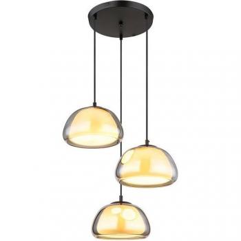 Deckenlampe im modernen Design aus Rauchglas mit drei Lichtquellen