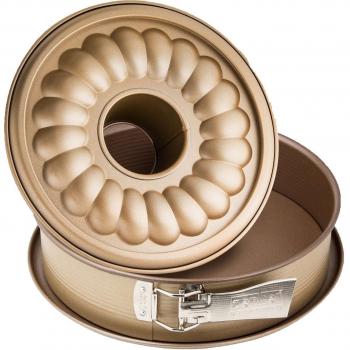 Zenker 26 cm Springform in Mojave Gold, Backform mit Auslaufschutz