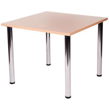 Netfurniture Fabian Square Dining Table with 4 Chrome Legs (Large)