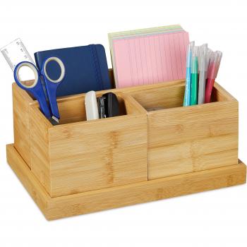 Bambú Office Organizer Relaxdays – 4 Elementos Naturales