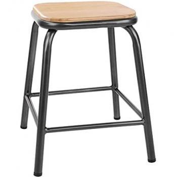 Bolero Cantina 4-stuks houten krukset metallic grijs