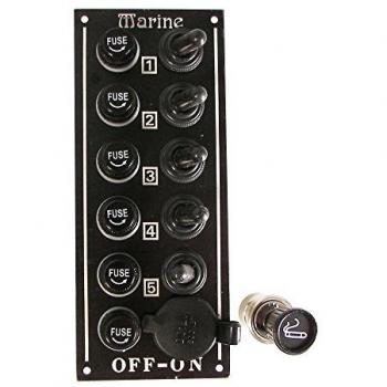 MarineTown 170×70 mm Electric Switch Panel – Cigarette Lighter Included