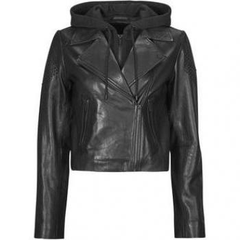Cuir Noir Veste Ikks – modèle femme