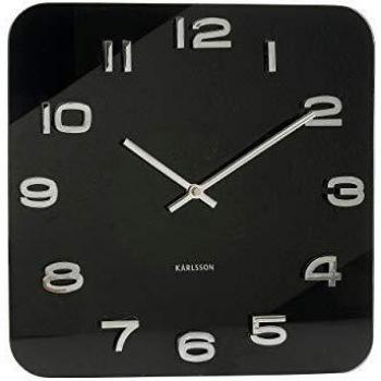 Horloge murale vintage Karlsson en verre noir