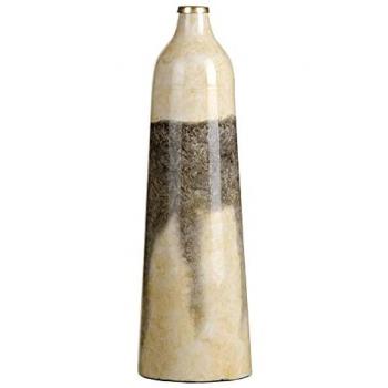 Jarrón decorativo 16 x 16 x 50 cm Cristal Gris Crema