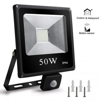 Lampada Outdoor 50W LED Roleadro 4500LM 6500K con Rilevatore IP66
