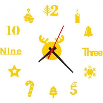 Miroir d'Horloge Murale – Décor Canne à Bonbons