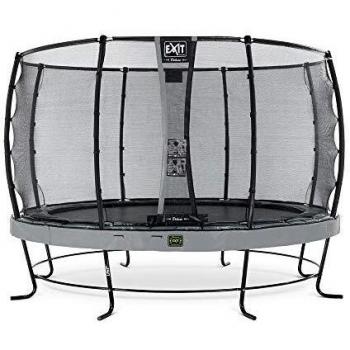 Elegant Premium Trampolin 366 cm – Runder Rahmen, Grau, Deluxe-Netz