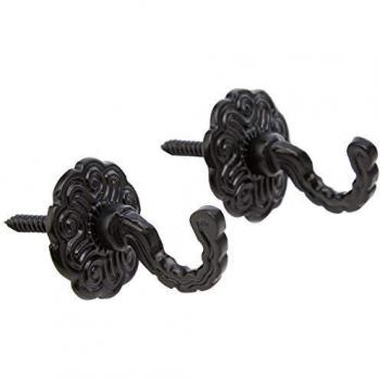 Antique Tieback Hooks with Rosette by Securit (Pair)