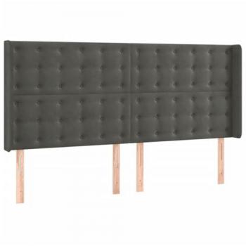 VidaXL LED Kopfteil für Bett Dunkelgrau 163x16x128 cm