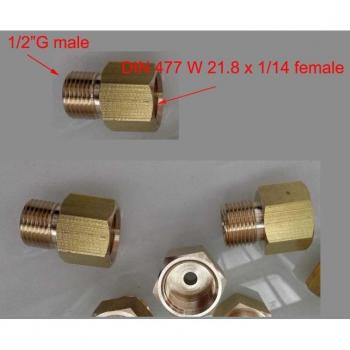 CO2 Regler Anschluss 1/2 G oder 5/8 G männlich DIN 477 W 21,8x1/14