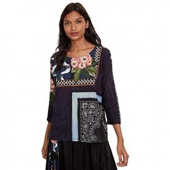 Desigual Audrie T-Shirt, Azul (Blue Depths 5149), S para Mujer