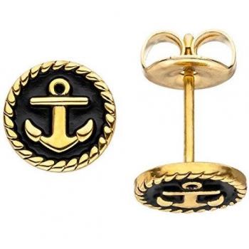 Johannes Jobo Anker‑Ohrringe, 8 mm, goldfarben