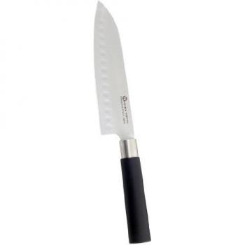 Santoku Metaltex 255872: Cuchillo Negro y Plateado 31 cm