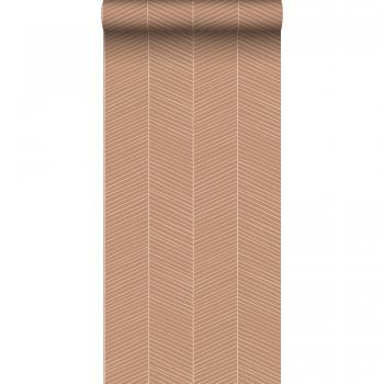 Papier peint chevron terracotta clair