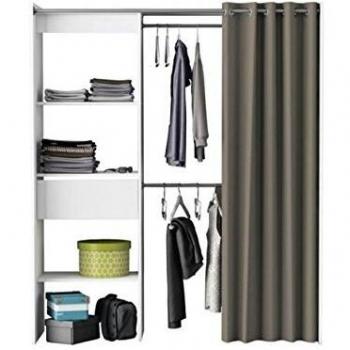 Armoire extensible SPACE en panneaux de particules Blanc perle
