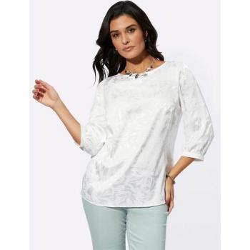 Creation L Damenbluse mit U-Boot-Ausschnitt – 3/4‑Ärmel, beige (ecru), Größe 40
