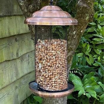 Copper Hanging Bird Feeder for Nuts