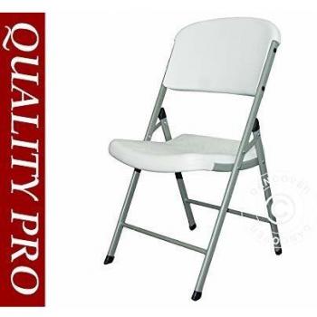 Piatto di 4 Sedie Pieghevoli 48x43x89 cm, Colore Grigio Chiaro/Bianco