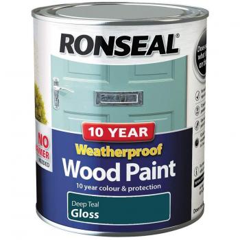 Ronseal Exterior Weatherproof Paint for Mould & Brick, Deep Teal, 750ml
