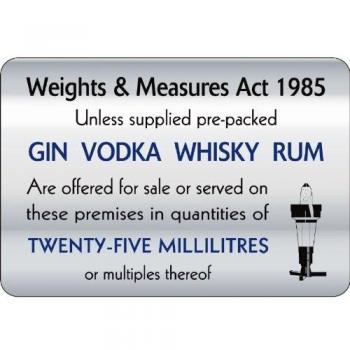 Vogue Compliance Sign for Weights & Measures 25ml