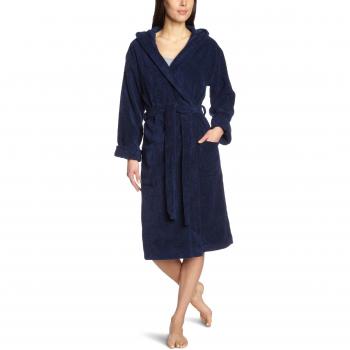 Schiesser Damen Bademantel 128545-815, Gr. 38 / M, Blau (Navy)