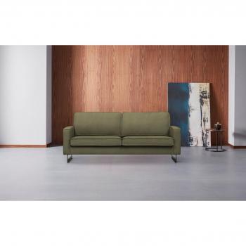 Places of Style 3‑Sitzer «Pinto» – Grüner Keder‑Sofa – Cord-Bezug möglich – Metallgestell