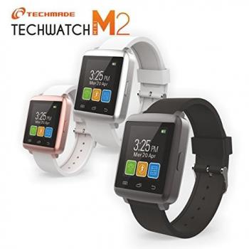 M2 Mini Techmade Smartwatch con Bluetooth in Bianco e Rosa
