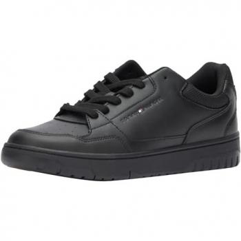 Tommy Hilfiger Chaussures de sport Core Leather Ess, noires, pour homme, taille 41
