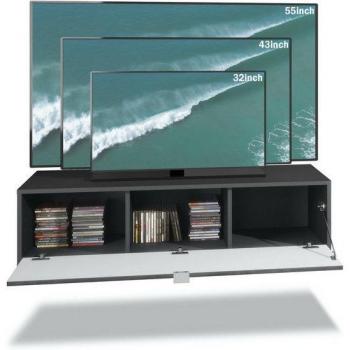 Mise en Valeur TV Vladon Lana 100 – Blanc Mat, Bordeaux Éclat