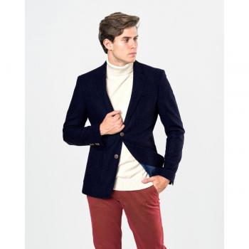 Americana Spagnolo para hombre en lana slim fit azul