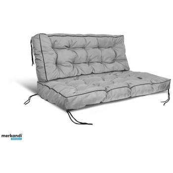 Garden Bench Cushions with High Side, Waterproof, 120x80x40 cm, Grey