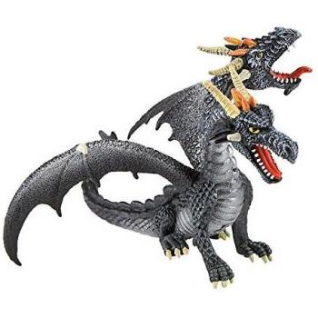 Miniatura di Drago Nero a Due Teste per Bambini