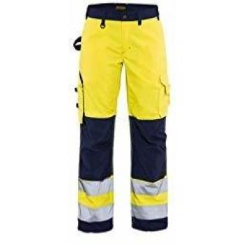 Arbeitsbekleidung Krähe Blaklader Damen High Vis Hose Gelb/Marine 38