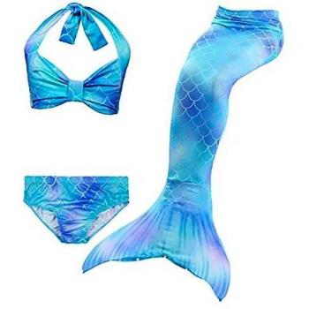 Mermaid Tail Badeanzug für Mädchen – 3‑teilige Kombination Hejin