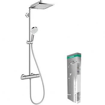 Hansgrohe Crometta E Showerpipe 240 with Thermostatic Mixer, Chrome