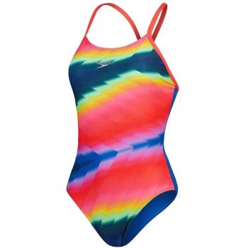 Speedo plavky s pevným křížem modro/růžové L