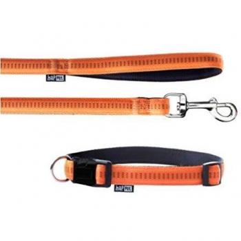 Happet Laisse et Collier Soft Style 1,5 cm Taille M Orange/Noir